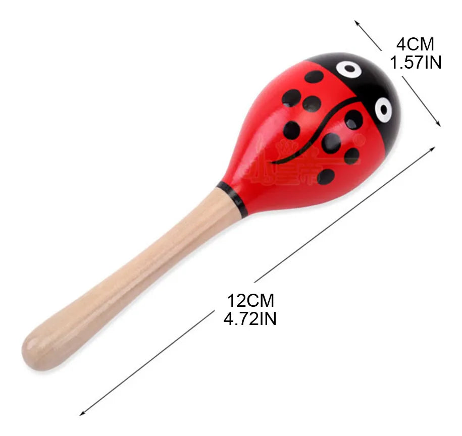 Sonajero Maraca En Madera Infantil Montessori 12cm