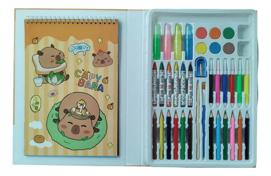 Set De Arte Capibara 38 En 1 Colores Crayones