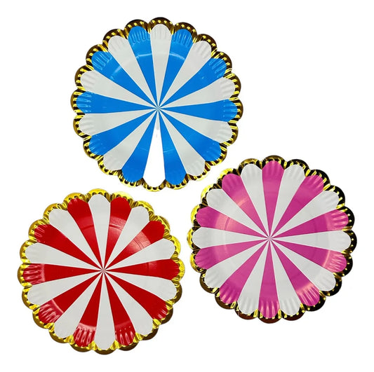 Plato Descartable Diseño Circo 23cm Páck X10