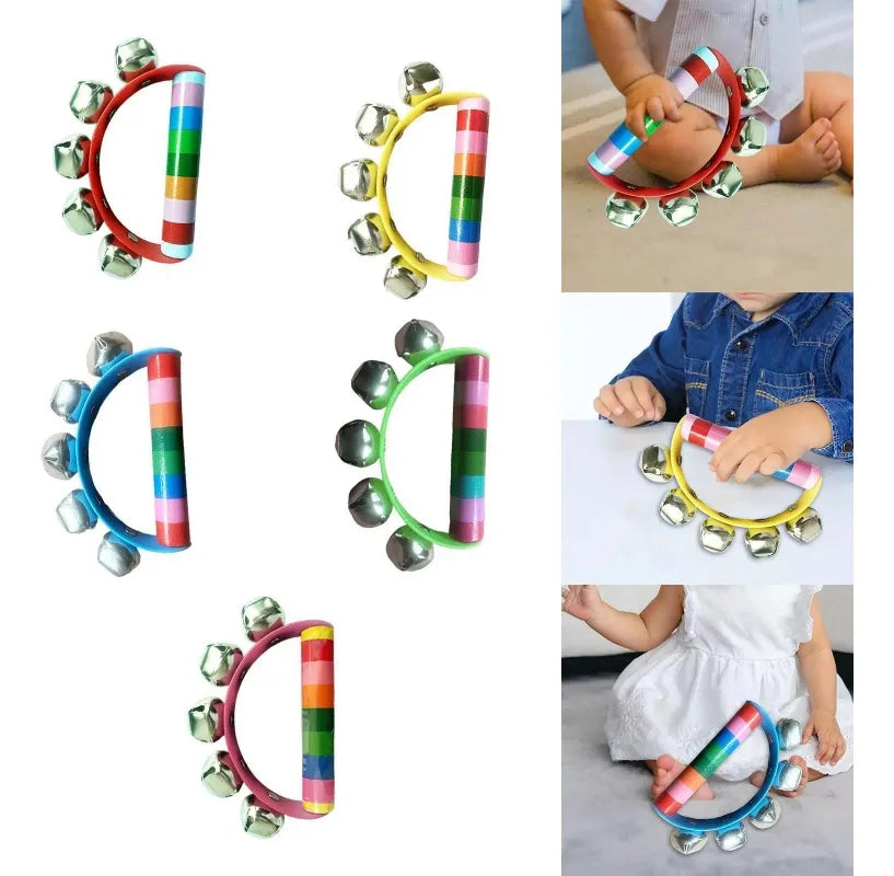 Pandereta En Madera con Cascabeles Montessori