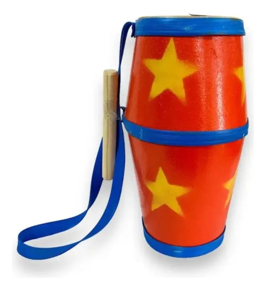 Tambor Juguete Mediano Fibra Lonja Natural 47cm