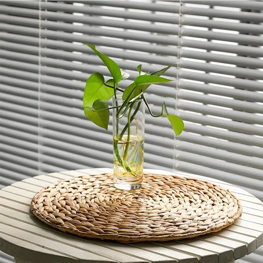 Individual Circular Ratán Tejido 38cm Marrón