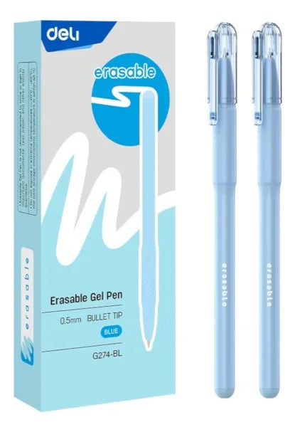 Bolígrafo Borrable Deli Con Capuchón Tinta Azul