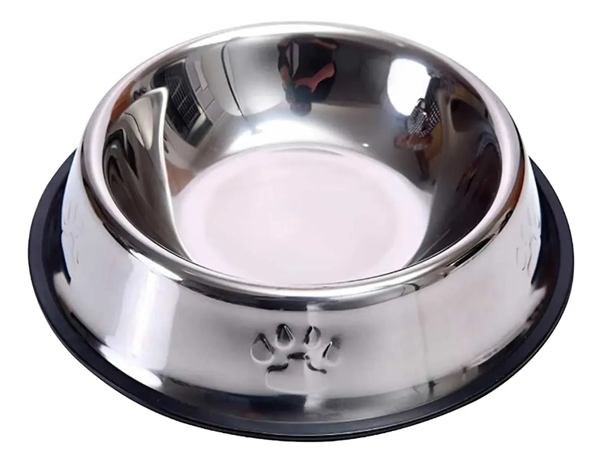 Comedero Metalico Gato Perro Mascota Acero inox 16cm