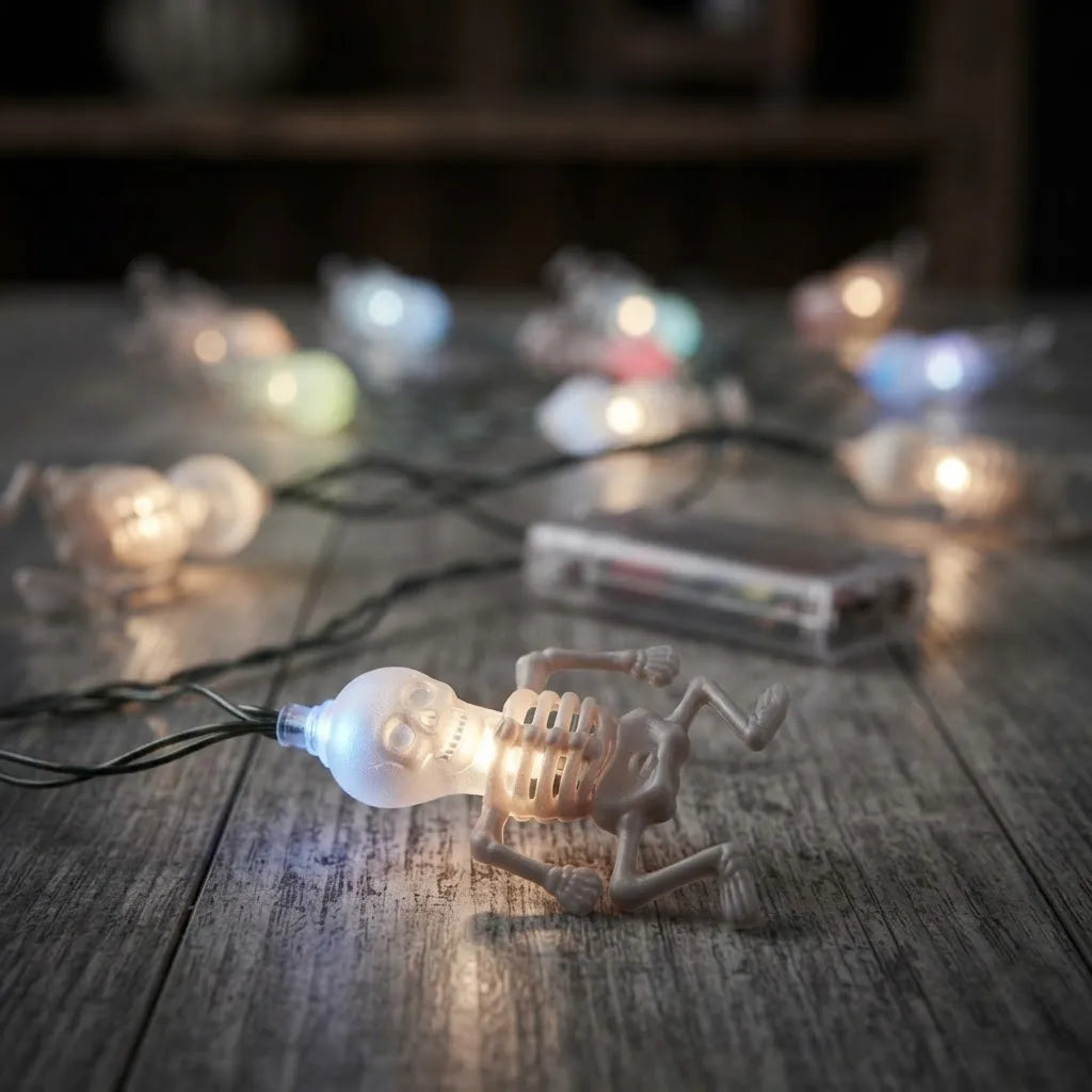 Guirnalda Luces Led Esqueletos Multicolor Halloween