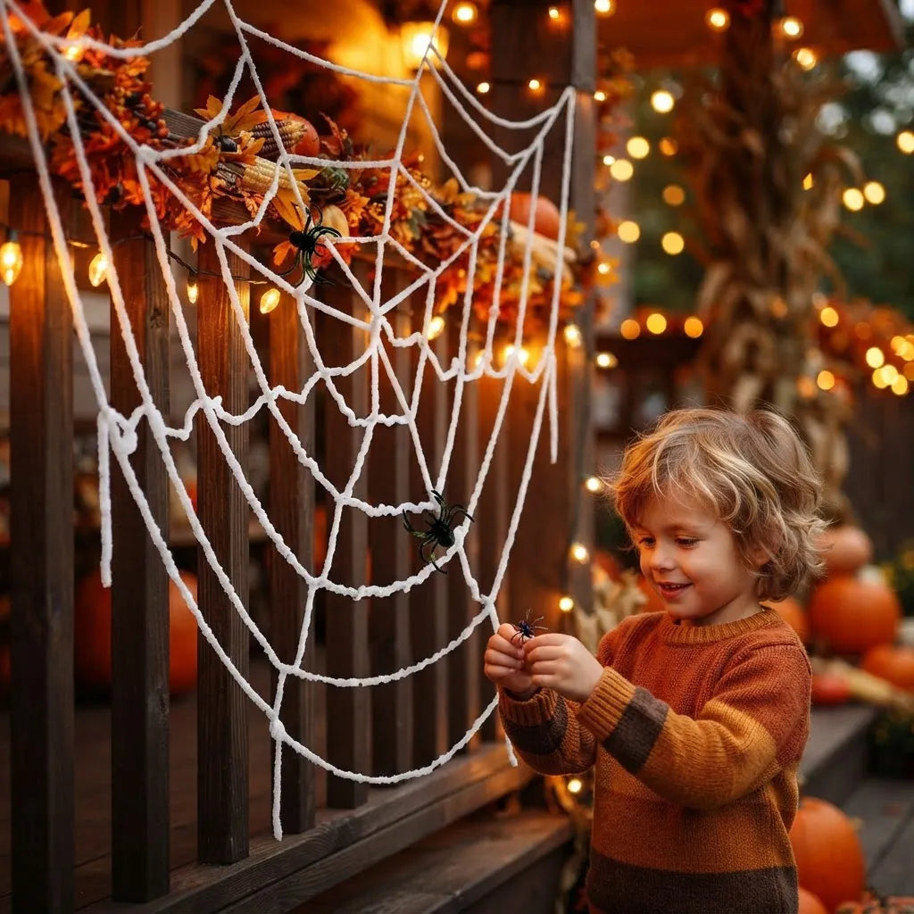 Telaraña Blanca Decorativa 250 cm – Halloween