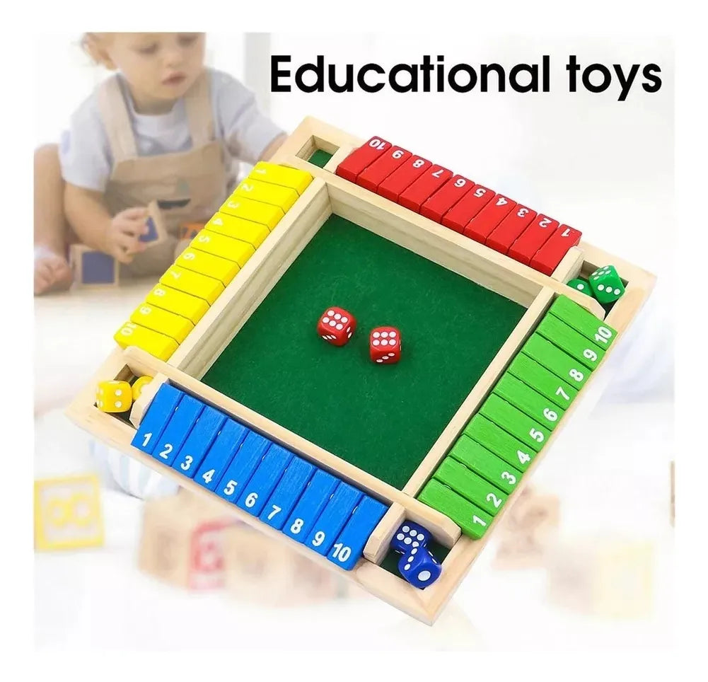 Juego De Mesa Shut The Box Juego De Dados Madera