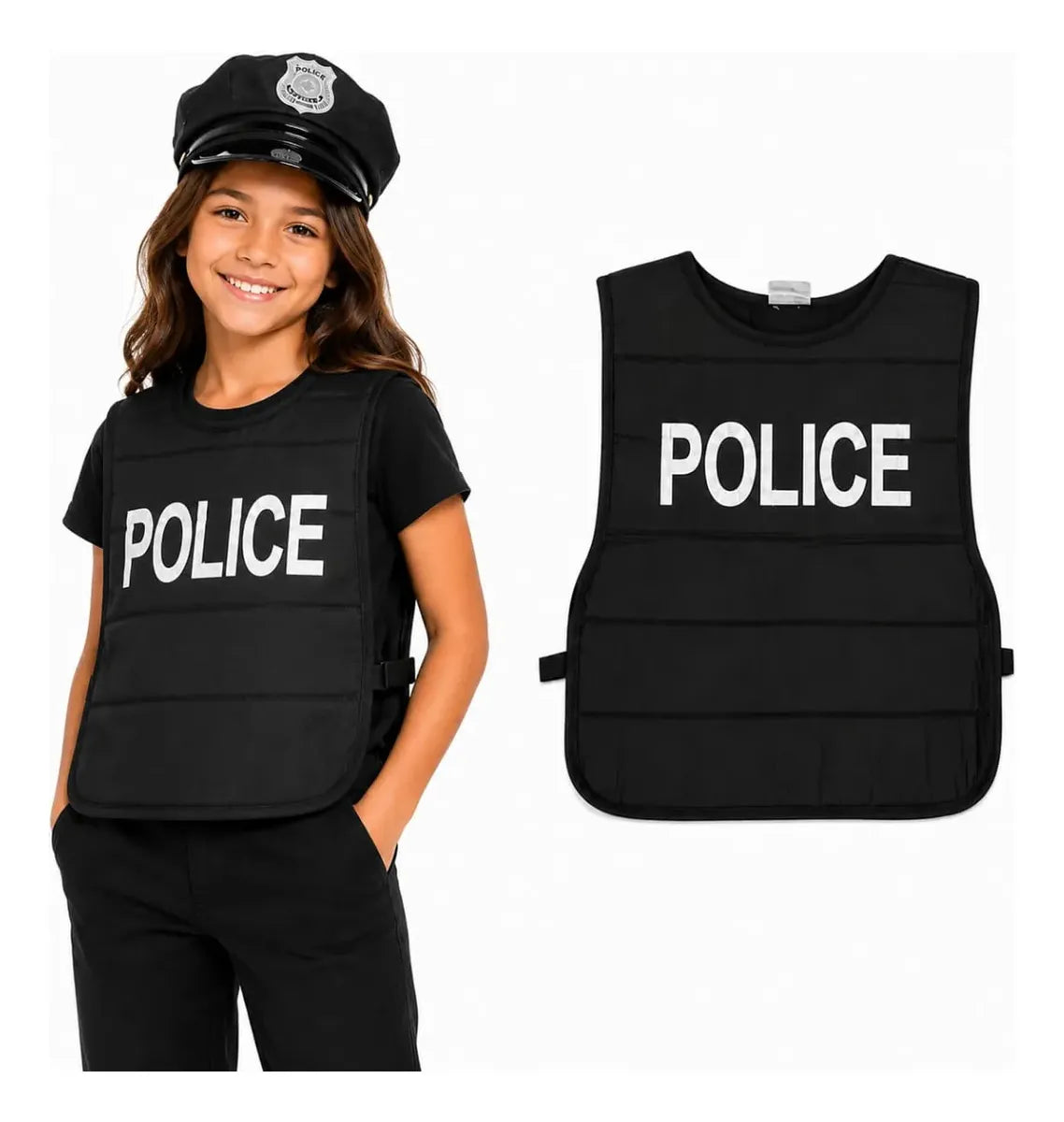 Chaleco De Policía Infantil Complemento Disfraz