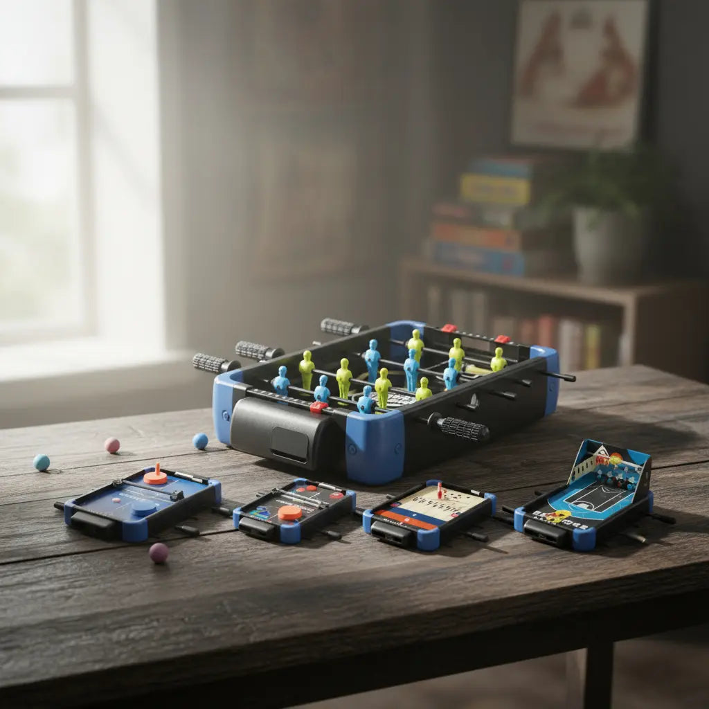 Juego De Mesa 5 En 1 Futbolito Ping Pong Hockey Bolos Basquet