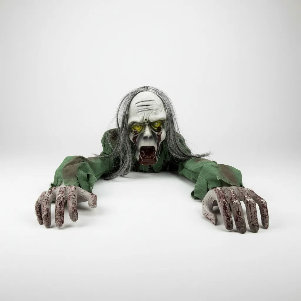Zombie electronico Se Arrastra Luz Sonido 110cm Deco Halloween