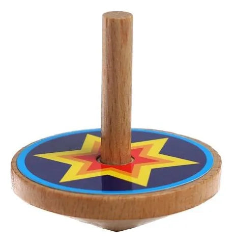 Trompo Giroscopio En Madera 5x5cm 12 Pegatinas