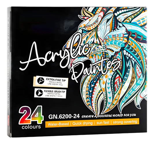 Set De Marcadores Doble Punta X24 Acrlicos Novedad