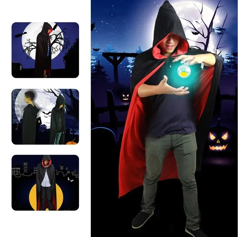Capa Con Capucha Drácula Demonio 140cm