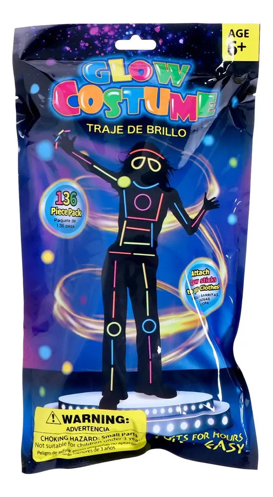 136 Palos Flúor Brillantes Con Conectores Formas