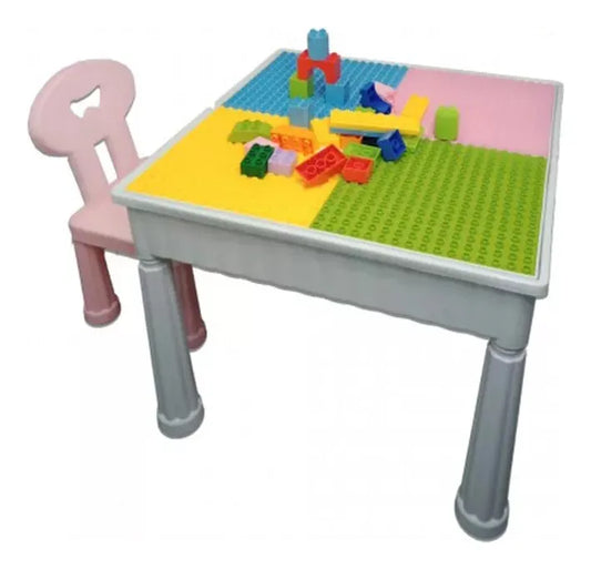 Mesa Multifuncion Infantil Con Silla Abs Didactica