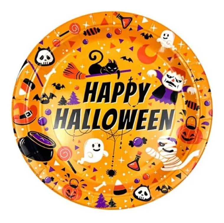 Platos De Halloween 23cm Deco Fiesta Pack X10