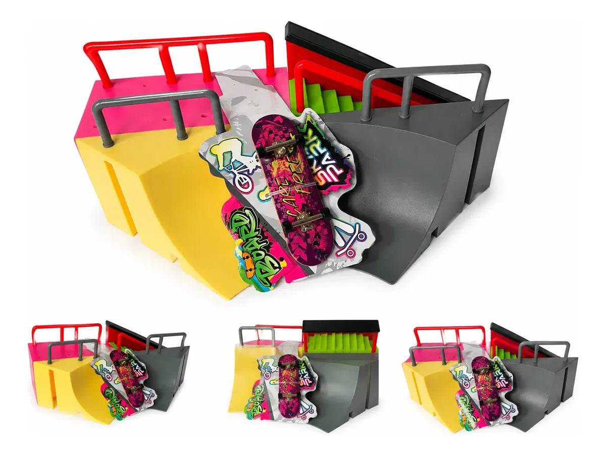 Juego Pista Rampa + Patineta Para Dedos Skatepark E