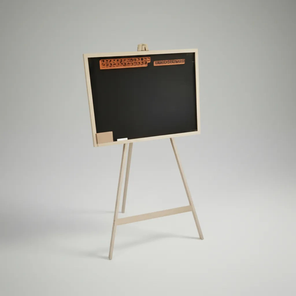 Pizarron De Pie En Madera Chico 3 Patas 40x33x78cm