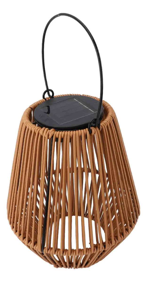 Lámpara Solar De Ratán Para Jardín Con Puerto Usb