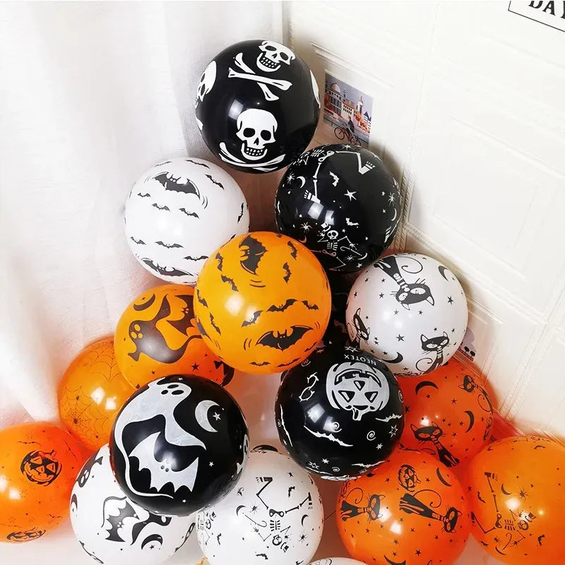 Globos Feliz Halloween Fiesta Surtidos Pack X12
