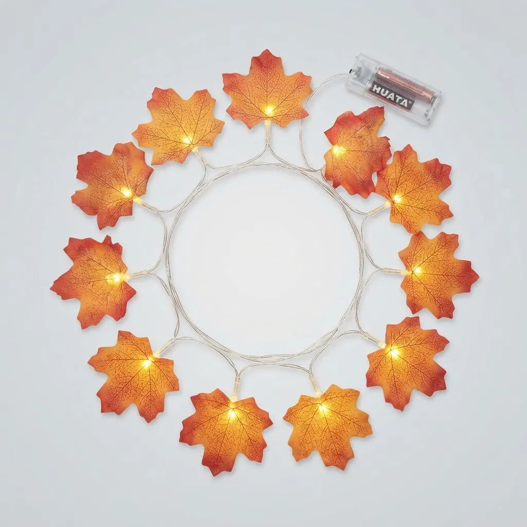 Guirnalda De Luces Led Hojas De Arce Halloween