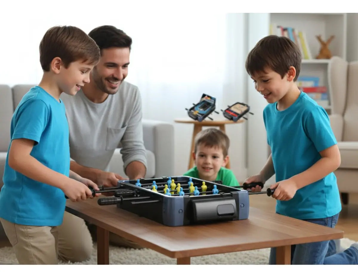 Juego De Mesa 5 En 1 Futbolito Ping Pong Hockey Bolos Basquet