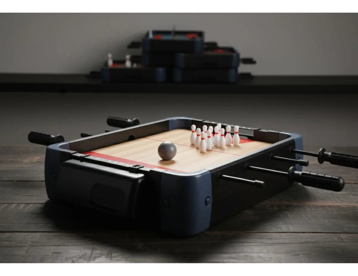 Juego De Mesa 5 En 1 Futbolito Ping Pong Hockey Bolos Basquet