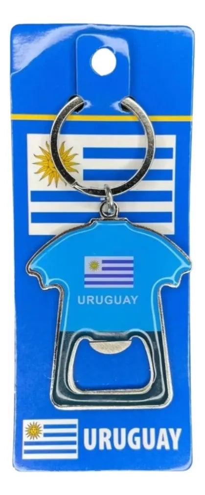 Llavero Destapador Metálico Camiseta Uruguay