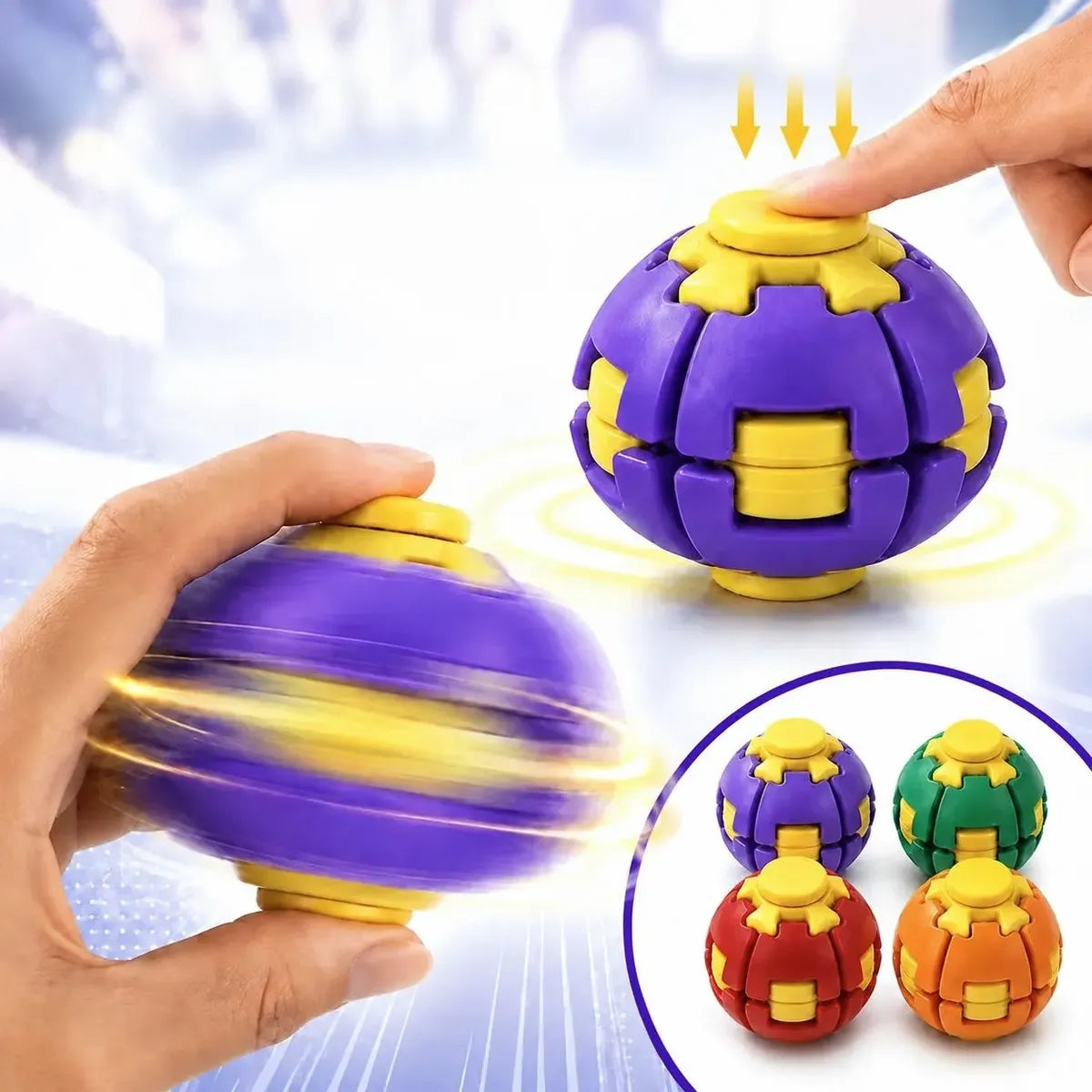 Pelota Fidget Antiestrés Esfera 3d Giratoria