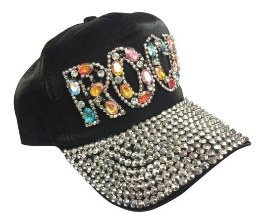 Gorro Visera Bordado Con Piedras Incrustadas