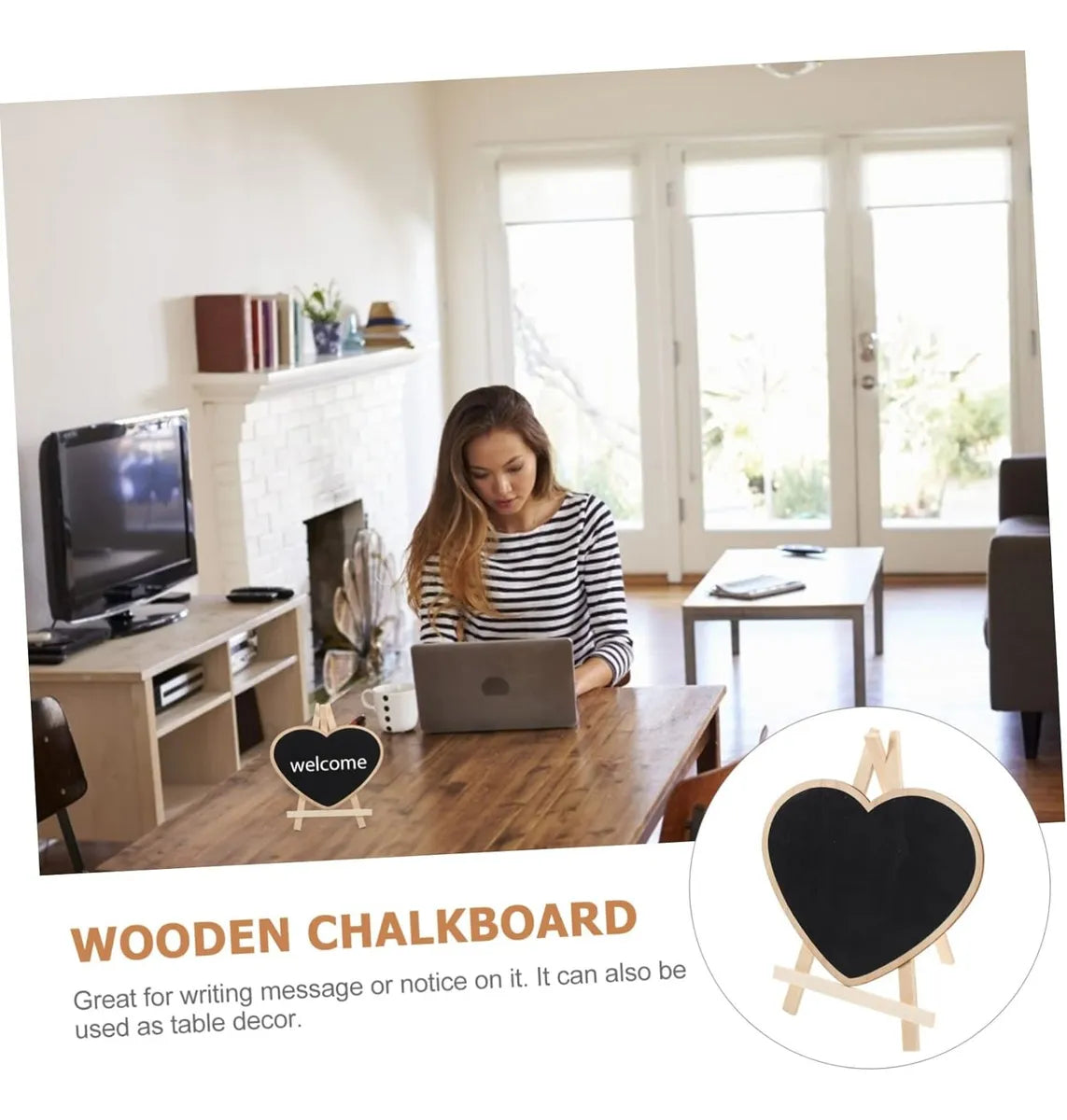 Pizarra Mini Con Atril Corazon 10x8cm