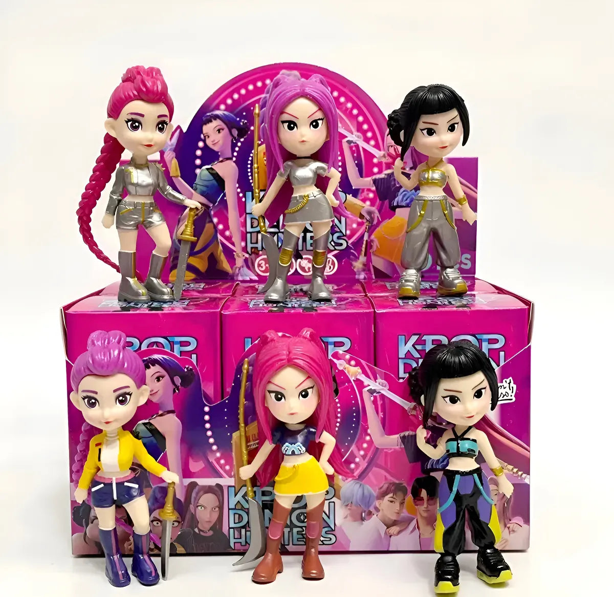 Figura Sorpresa Guerrera Kpop Demon Hunters Llavero pack x 2