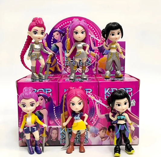 Figura Sorpresa Guerrera Kpop Demon Hunters Llavero pack x 2