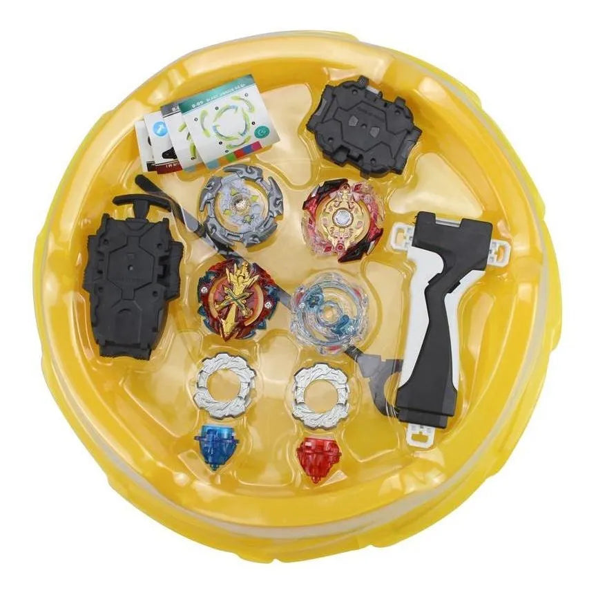 Set beyblade 4 trompos con arena Grande