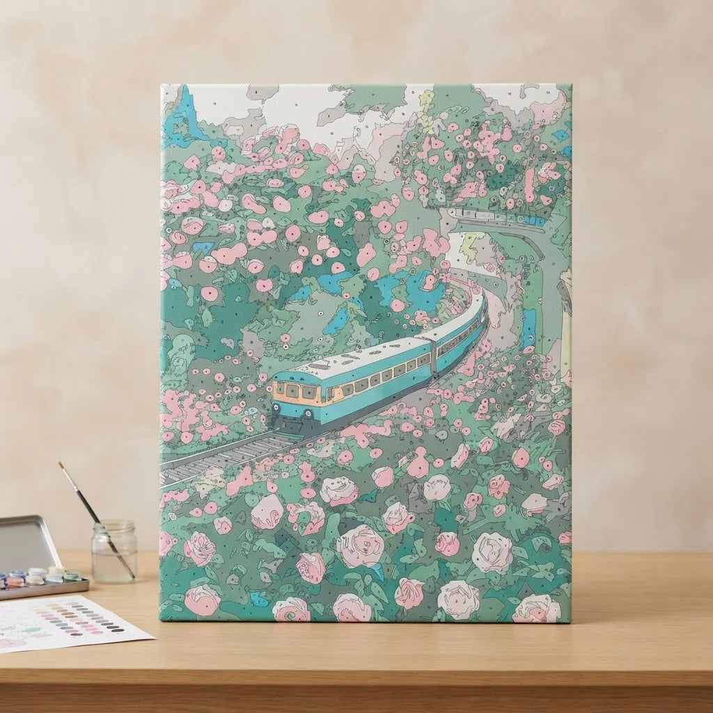 Pintura por numeros con bastidor cuadro 50x40