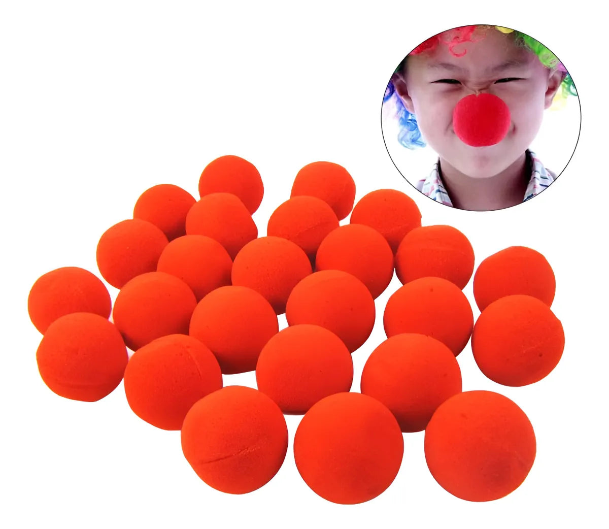 Nariz De Payaso En Polifon Color Rojo Pack X6