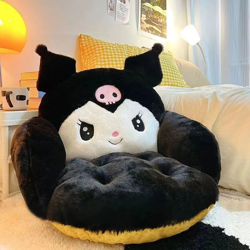 Asiento Sillón De Felpa Infantil Kuromi Negro