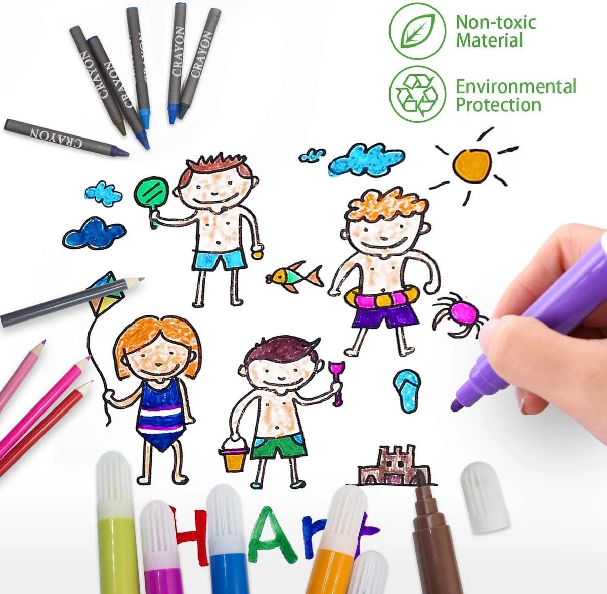 Set Artistico 150 Piezas Infantil Crayones Draypens
