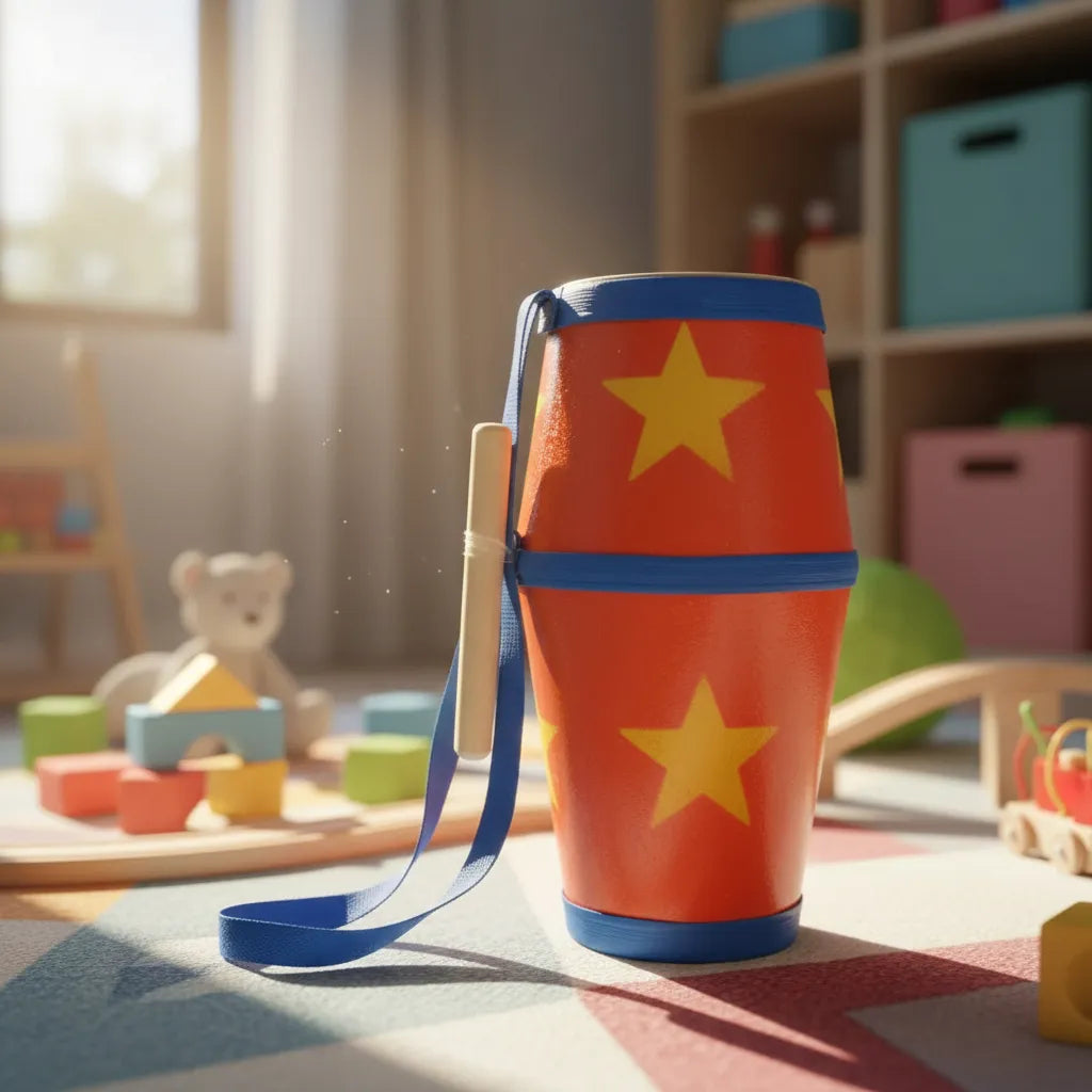 Tambor Juguete Mediano Fibra Lonja Natural 47cm