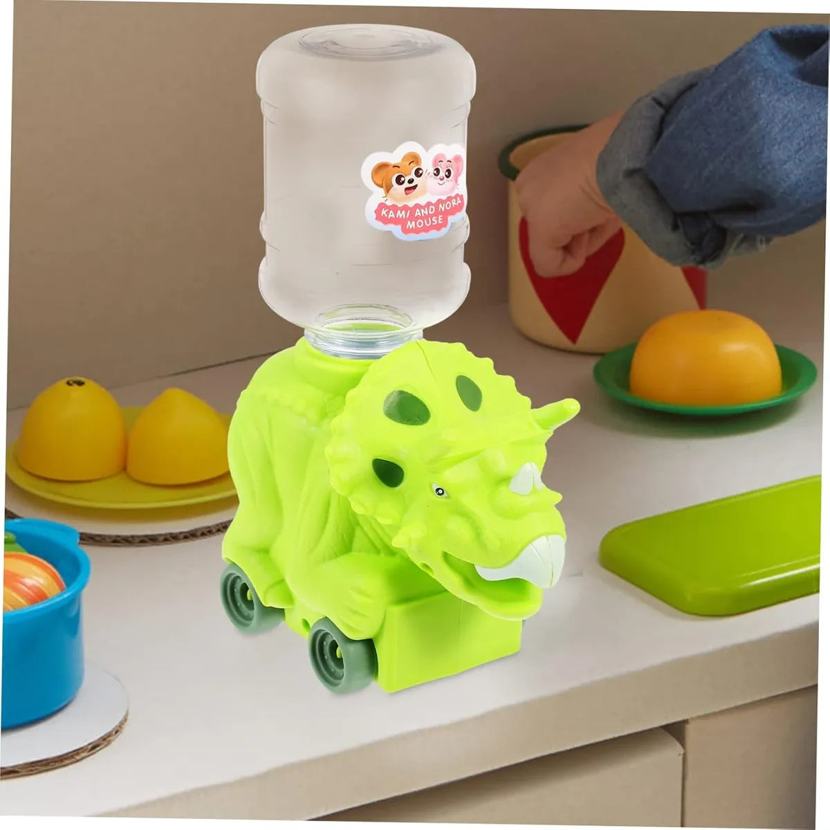 Mini Dispensador De Agua Infantil Dinosaurio 17cm
