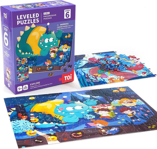 Puzzles Evolutivo 3 En 1 108 120 132 Pcs Infantil