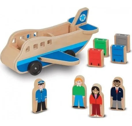 Avion En Madera Montessori 9 Piezas Pasajeros Único