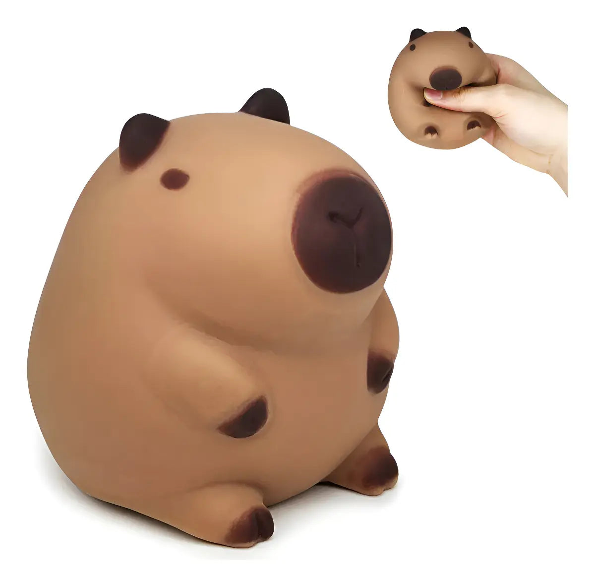Pack 3 Squishys Gorila Capibara Y Cubo Antiestres