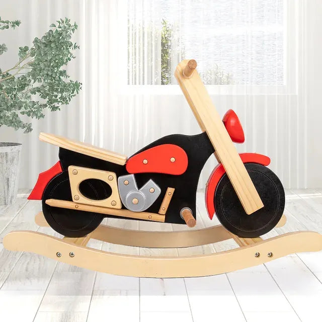 Moto Balancín Mecedora En Madera Infantil Única