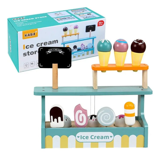 Juego de Heladería En Madera Oficio Montessori 12pcs