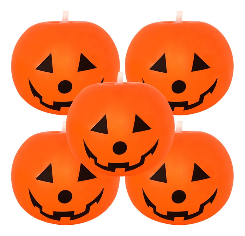 Globos De Calabaza Con Luz X5 Decoración Halloween