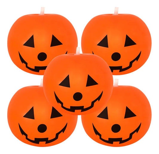 Globos De Calabaza Con Luz X5 Decoración Halloween