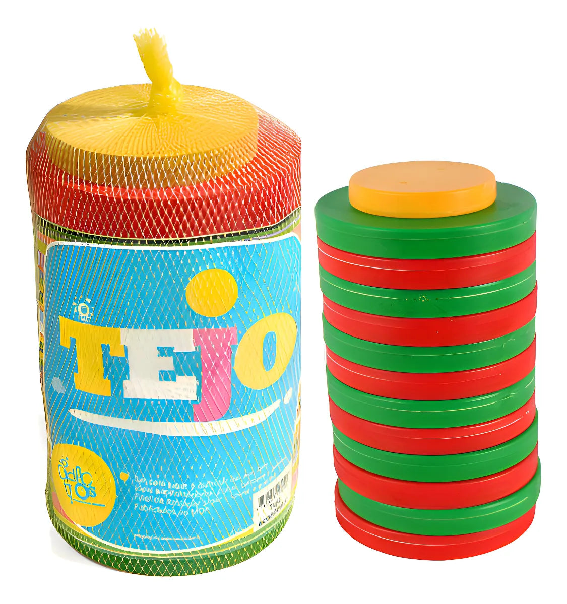 Tejo De Madera En Red 13 Piezas En Colores 13mm