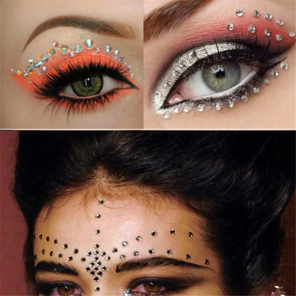 brillos Adhesivo Pack X2 Strass Rostro Y Cuerpo