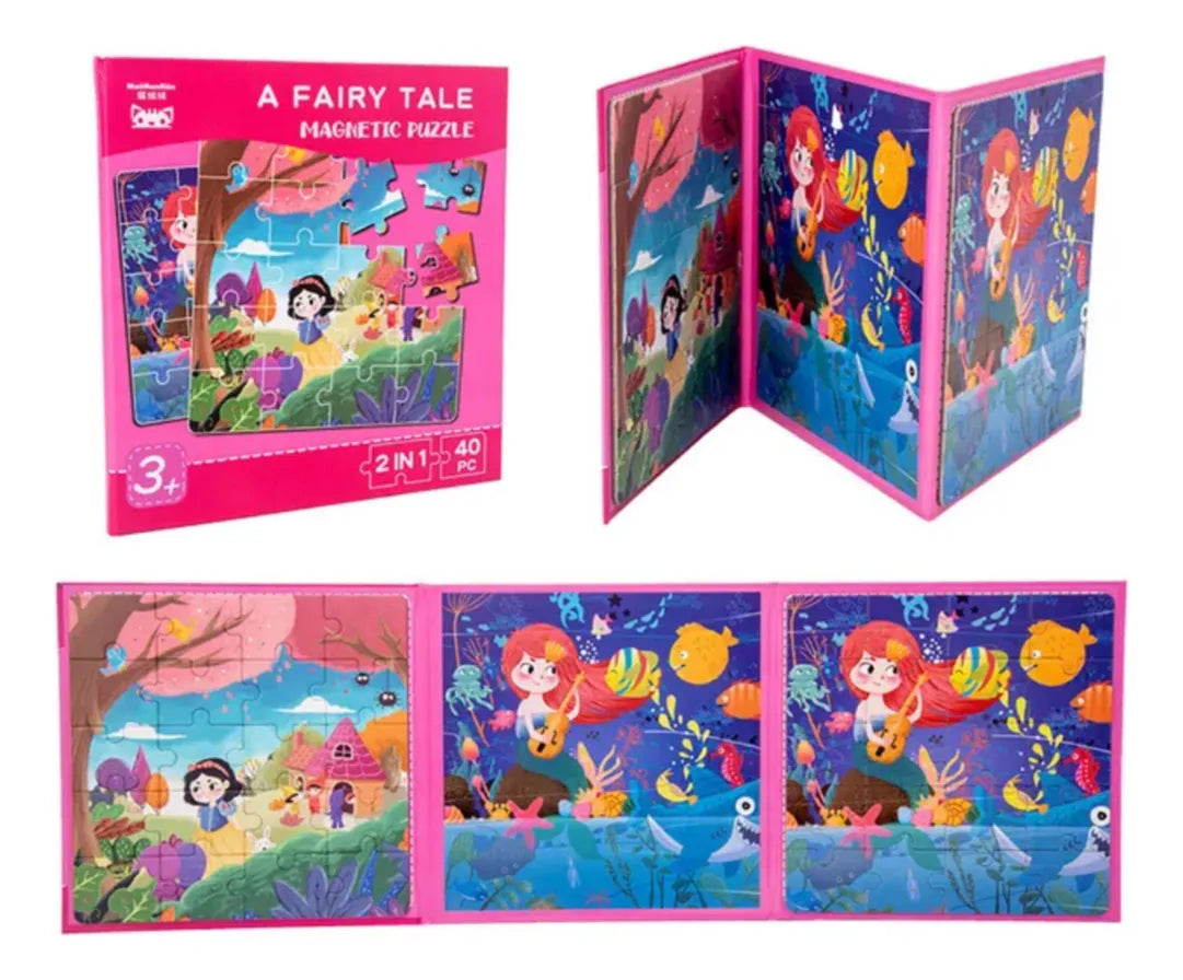 Puzzle Magnético 2 En 1 Estilo Libro 40 Piezas